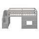 preview thumbnail 6 of 16, Twin Loft Bed with Storage Staircase & Window, Gray