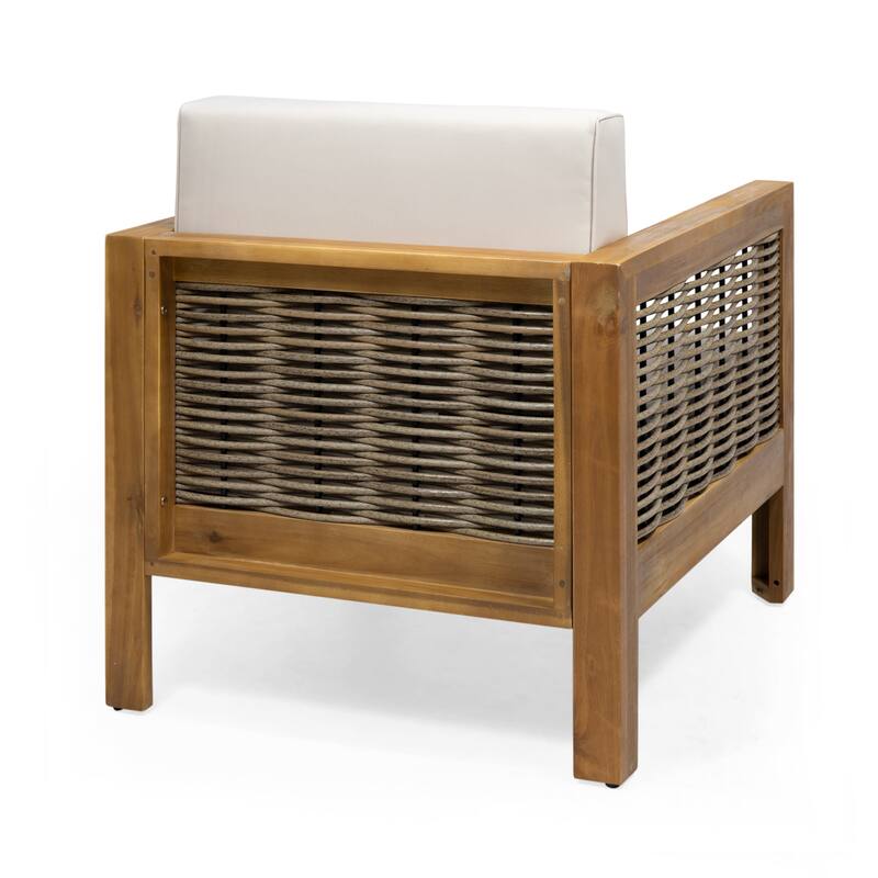 Linwood 4-piece Acacia Wood Patio Chat Set by Christopher Knight Home