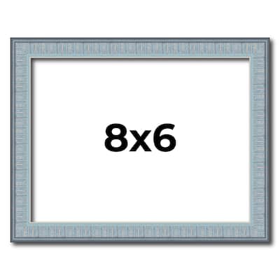 8x6 Frame Rustic Sky Blue Solid Wood Picture Frame | 0.75 Inch