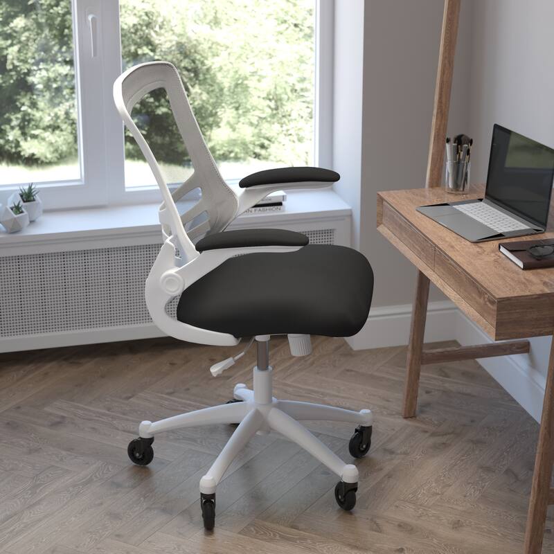 Ergonomic Swivel Task Chair with Roller Wheels & Flip Up Arms
