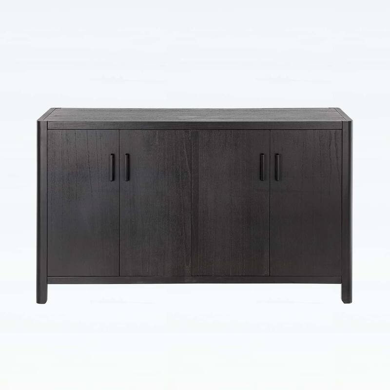 4-Door Cabinet with Smooth Rounded Corners & Refined Metal Handles