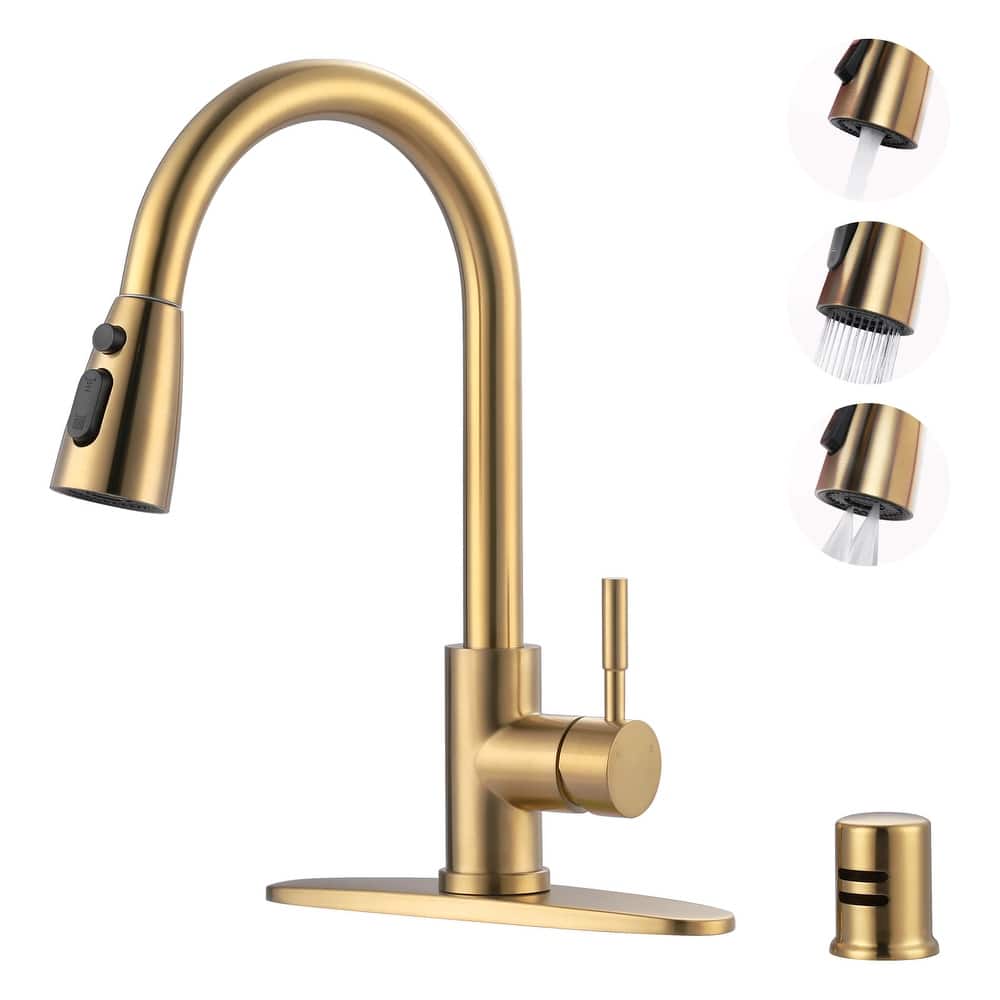 WOWOW Pull Down Sprayer Kitchen Faucet with Dishwasher Air Gap