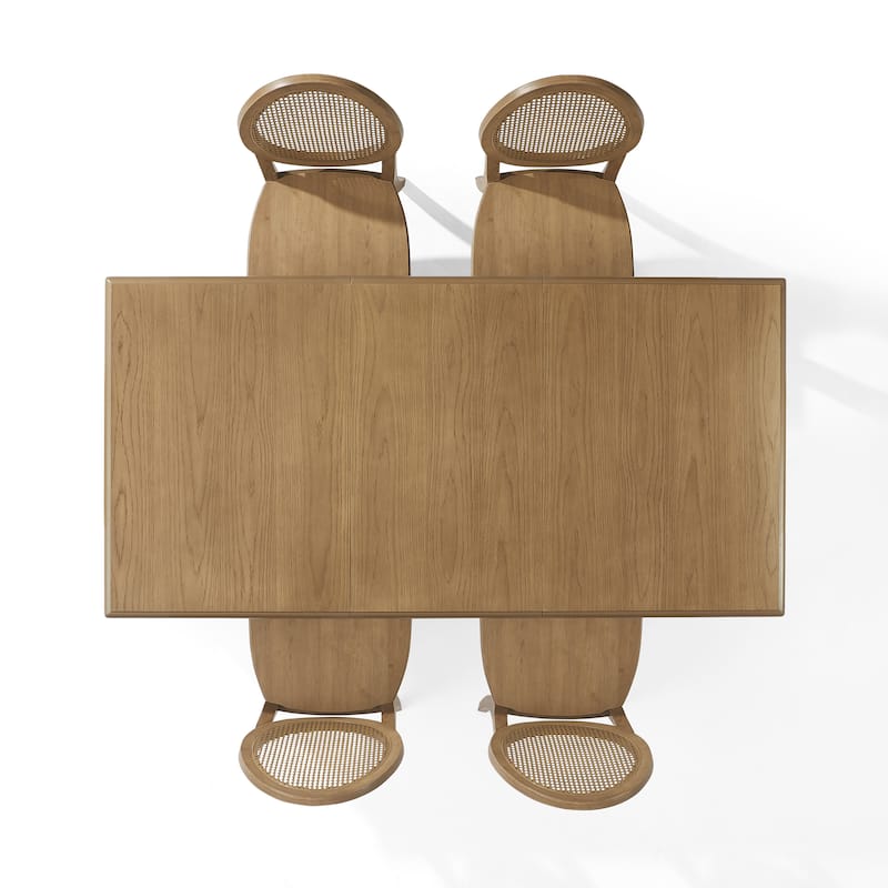 Crosley Katia 5-Piece Dining Table Set For 4 With Cane-Back Chairs