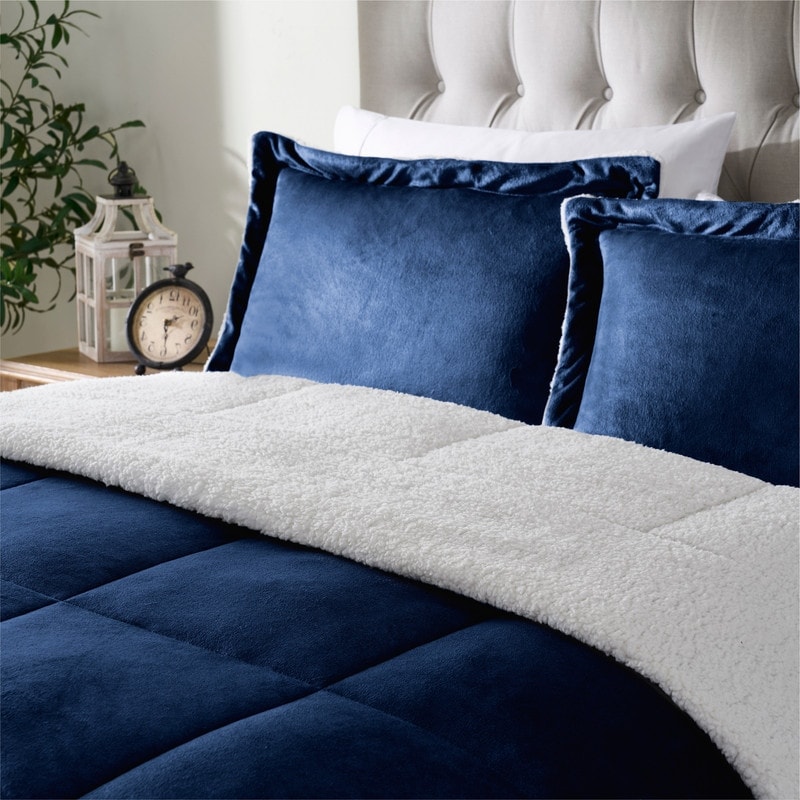 Reversible Micromink & Sherpa Down Alternative 3-Piece Comforter Set