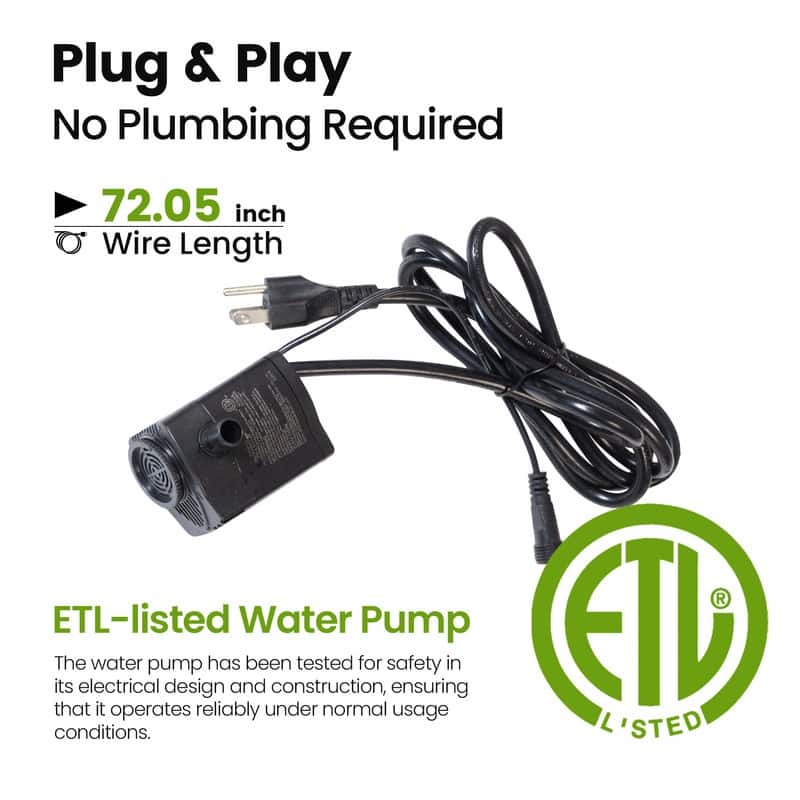 44.09" Glazed Terracotta Pots Polyresin Cascade Water Fountain Weather Resistant