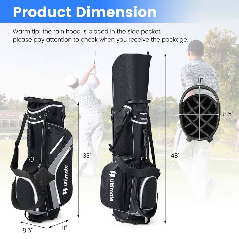 Costway Lightweight Golf Stand Bag with 14 Way Top Dividers 6 Pockets - See Details