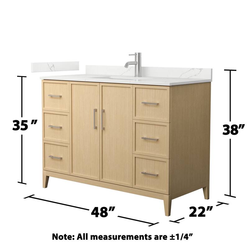 Elan 48-inch Single Vanity, Single Hole Quartz Top
