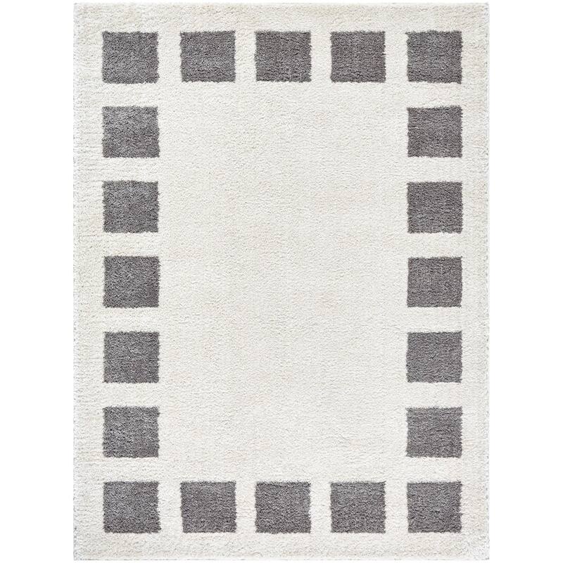 Livabliss Fossay Shag Modern & Contemporary Checkered Washable Area Rug