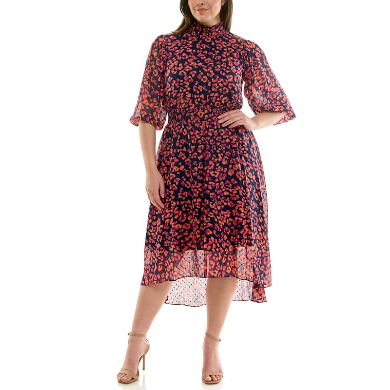 Nanette Lepore Floral Print Midi Dress - Multi-Color - 8