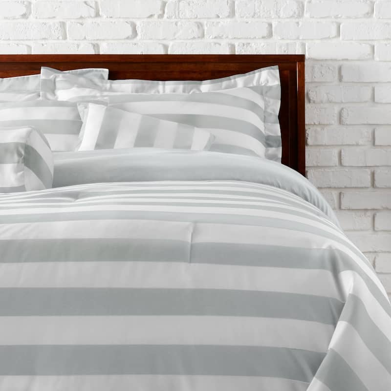 3-Piece Horizontal Stripe Duvet Cover & Sham Covers Set