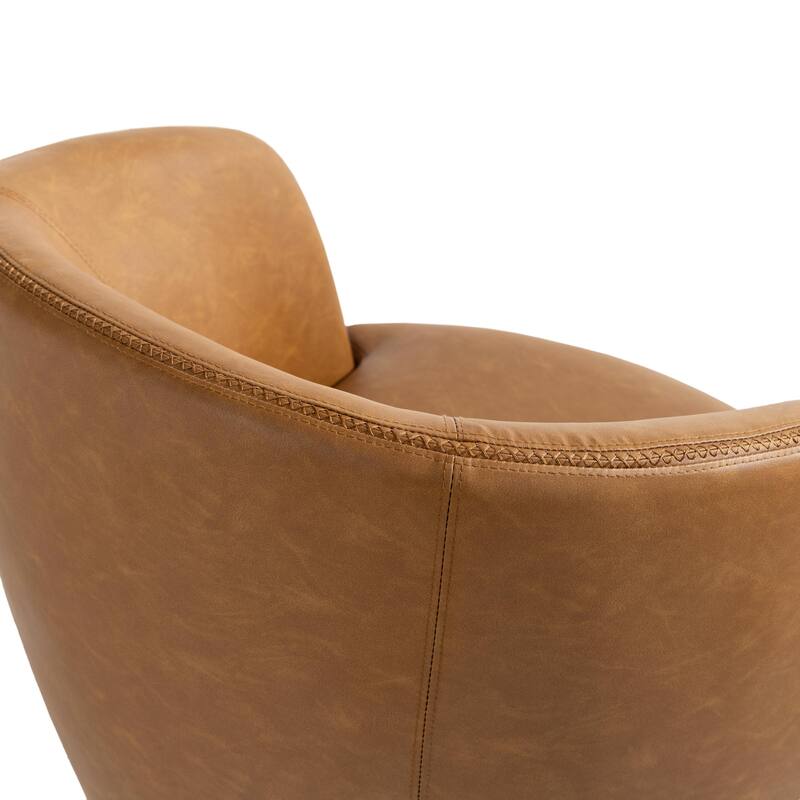PU Leather Swivel Accent Chair Barrel Chair