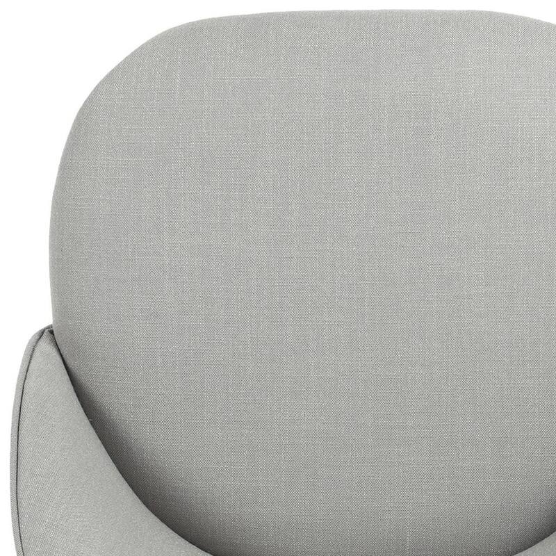 HomeRoots Set of Two 27" Gray and Oak Fabric and Metal Low Back Counter Height Swivel Bar Chairs