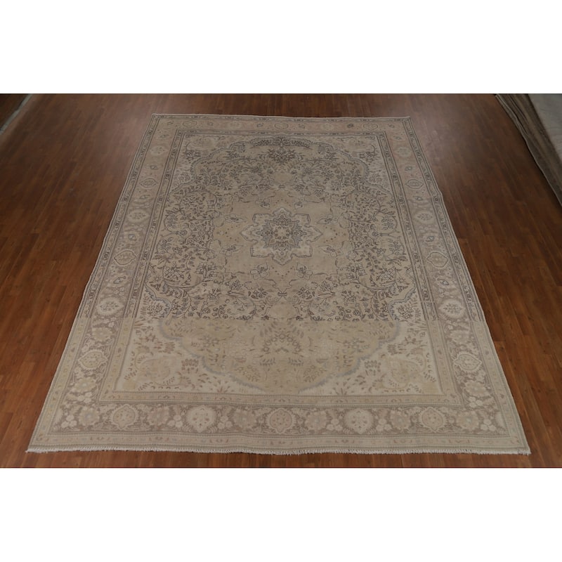 Floral Tabriz Persian Rug Handmade Traditional Wool Carpet - 9'7"x 11'10"