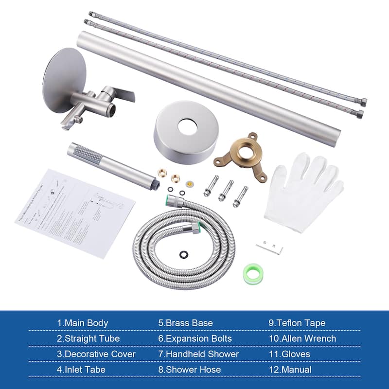 WOWOW Single Handle Floor-Mounted Bathtub Faucet