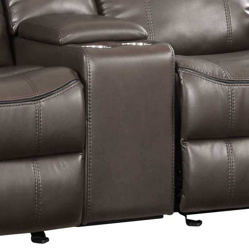 Brown Chenille Loveseat With 2 Matching Color Toss Pillows