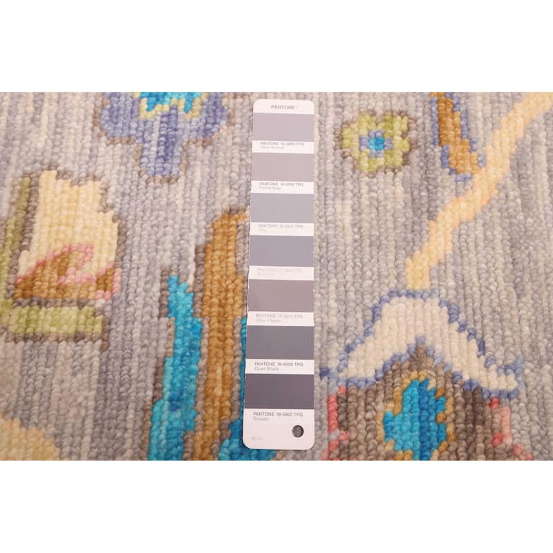 ECARPETGALLERY Hand-knotted Modern Oushak Grey Wool Rug - 10'2 x 14'0