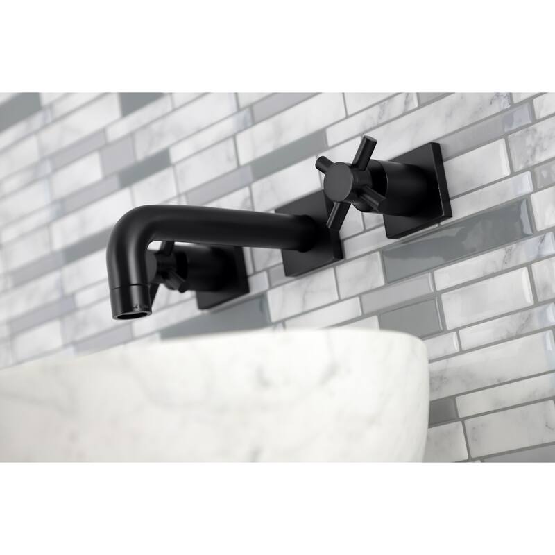 Kingston Brass Concord Two-Handle 3-Hole Wall Mount Bathroom Faucet