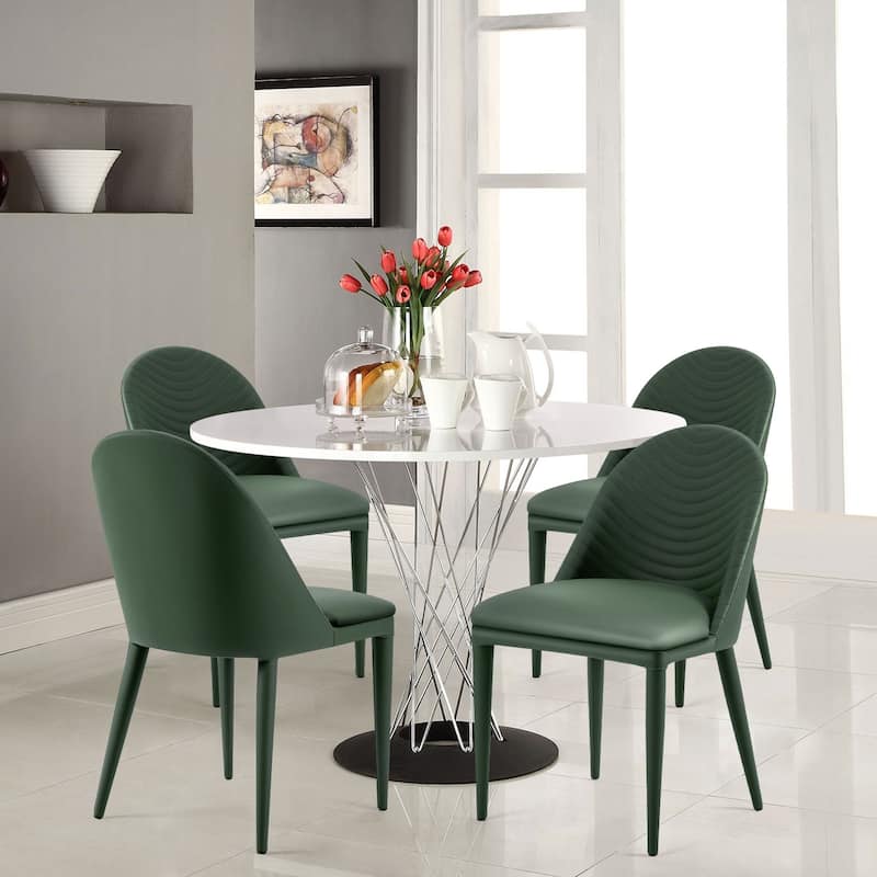Fully Assembled Microfiber Leather Upholstered Dining Chairs, Set of 2 - 22.44"D x 18.5"W x 32.28"H