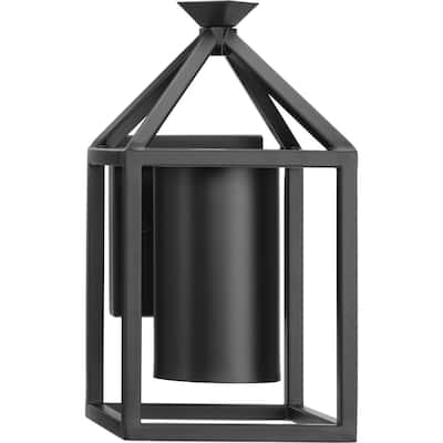 Stallworth Collection One-Light Matte Black Contemporary Outdoor Medium Wall Lantern - 6.5 in x 8 in x 12.5 in