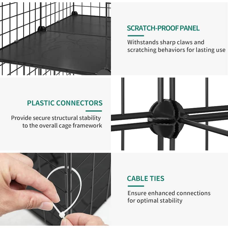 Moasis Reinforced 2-layer Metal Pet Cage with Doors, Ladder