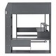 preview thumbnail 6 of 9, Full Size Multi-storage Wood Gaming Loft Bed with Built-in Desk and Charging Station