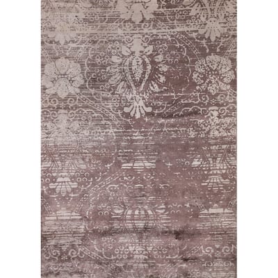 All-Over Abstract Indian Modern Area Accent Rug Handmade Wool Carpet - 3'7"x 5'4"