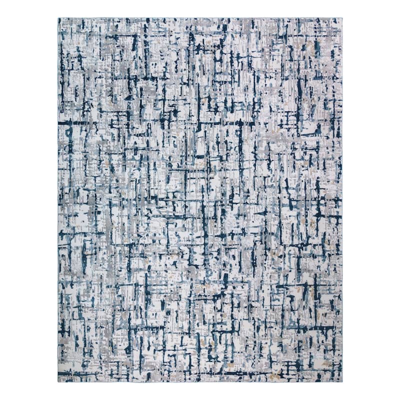 Gertmenian Quattro Lhasa Navy Polypropylene Modern Abstract Area Rug