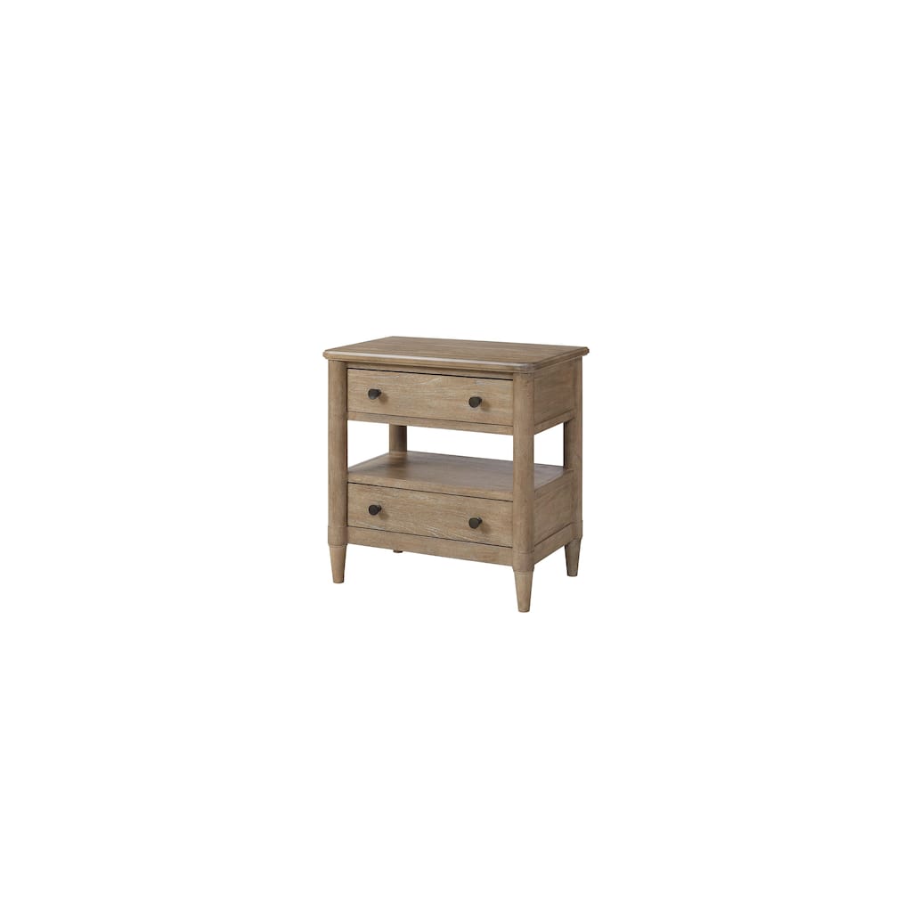 Open Nightstand Sand Finish With 2 Drawers