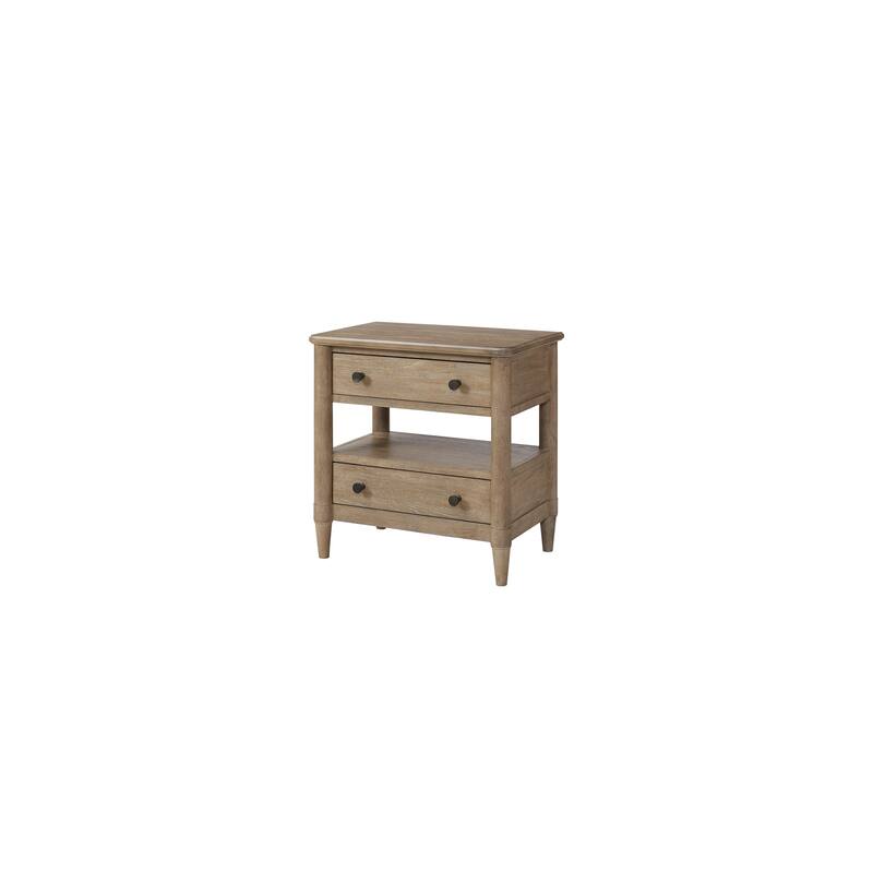 Open Nightstand Sand Finish With 2 Drawers - Sand