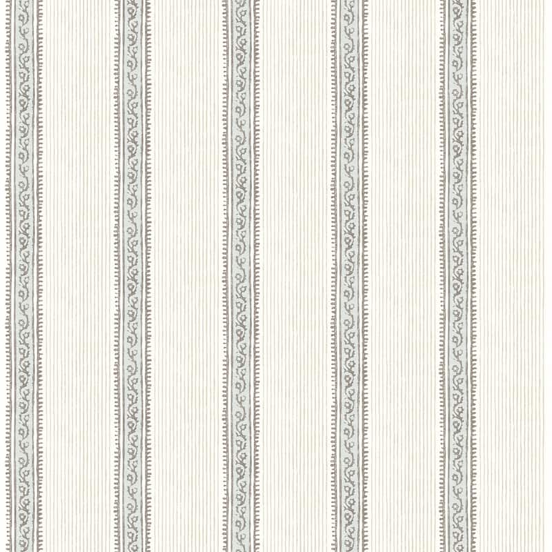 Chesapeake Mandevilla Aqua Vine Stripe Wallpaper
