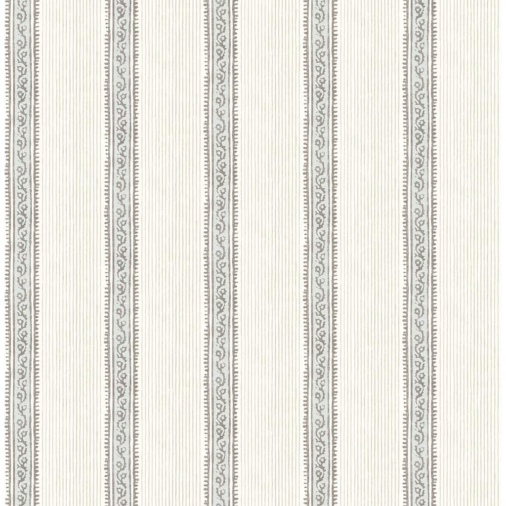 Chesapeake Mandevilla Aqua Vine Stripe Wallpaper