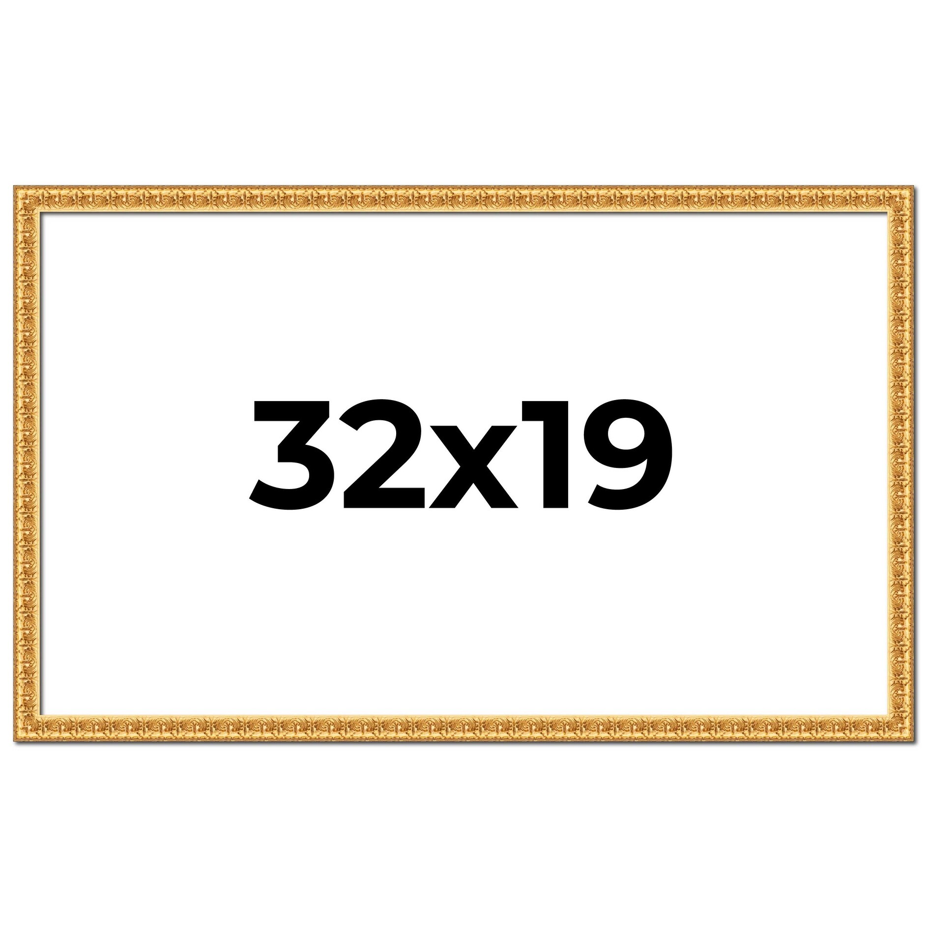 32x19 Frame Gold Real Wood Picture Frame Width 1 inches | Interior