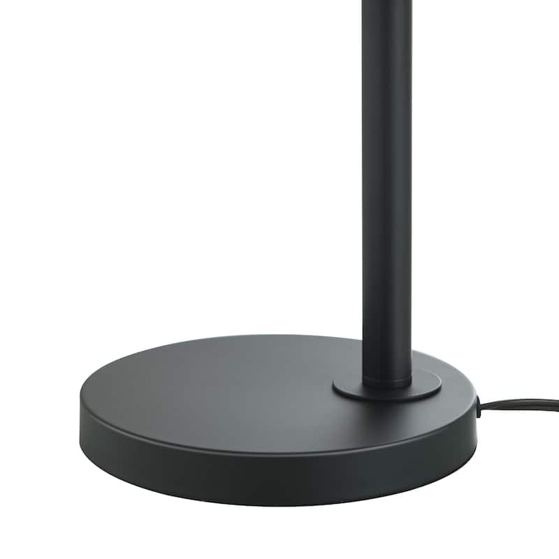 Radiance Black Lantern-Inspired Table Lamp - Clear Shade