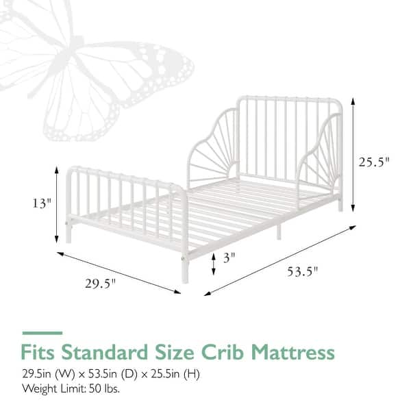 dimension image slide 1 of 2, Little Seeds Quinn Whimsical Metal Toddler Bed
