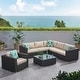 preview thumbnail 16 of 19, Christopher Knight Home Santa Rosa Outdoor 7-piece Wicker Seating Sectional Set