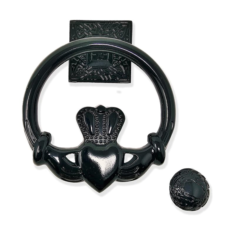 Brass Claddagh Circular Door Knocker with Irish Symbolism