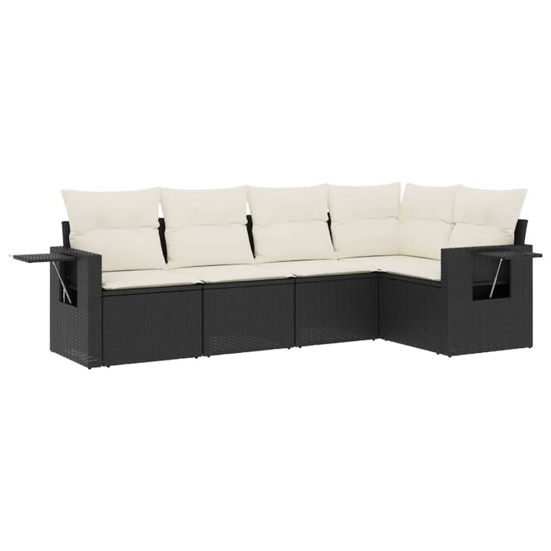 vidaXL Patio Sofa Set with Cushions Outdoor Conversation Furniture Poly Rattan