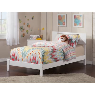 Orlando Twin Platform Bed with USB Charging Station in White