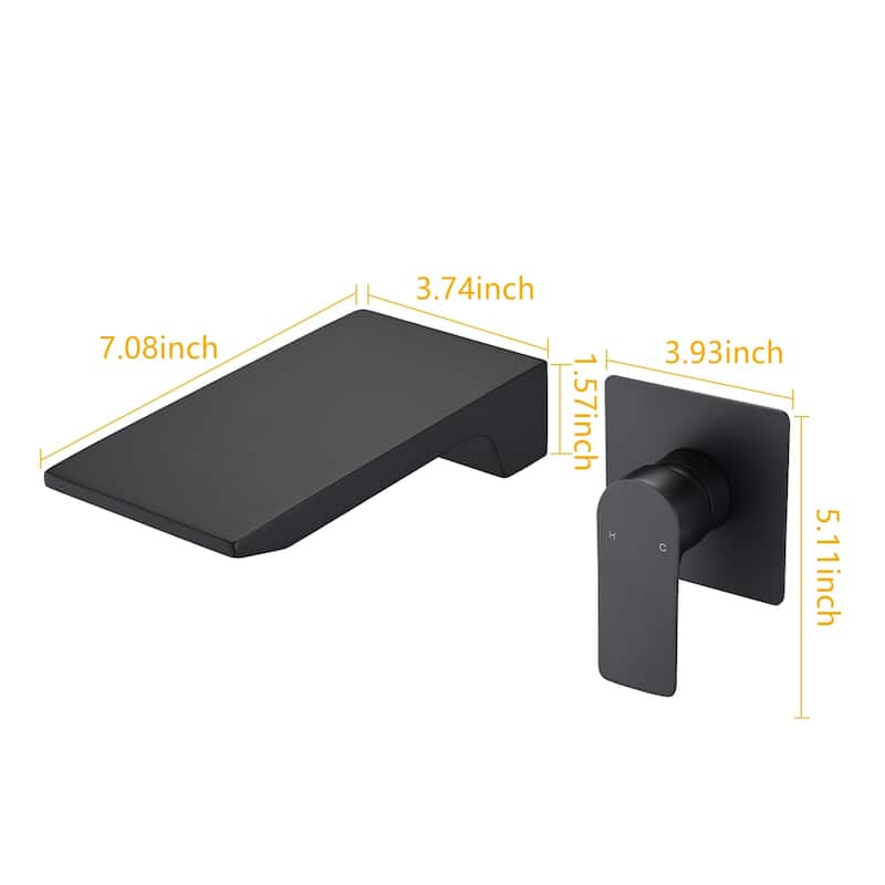 Topcraft Wall Mount Single Handle Waterfall Bathroom Faucet