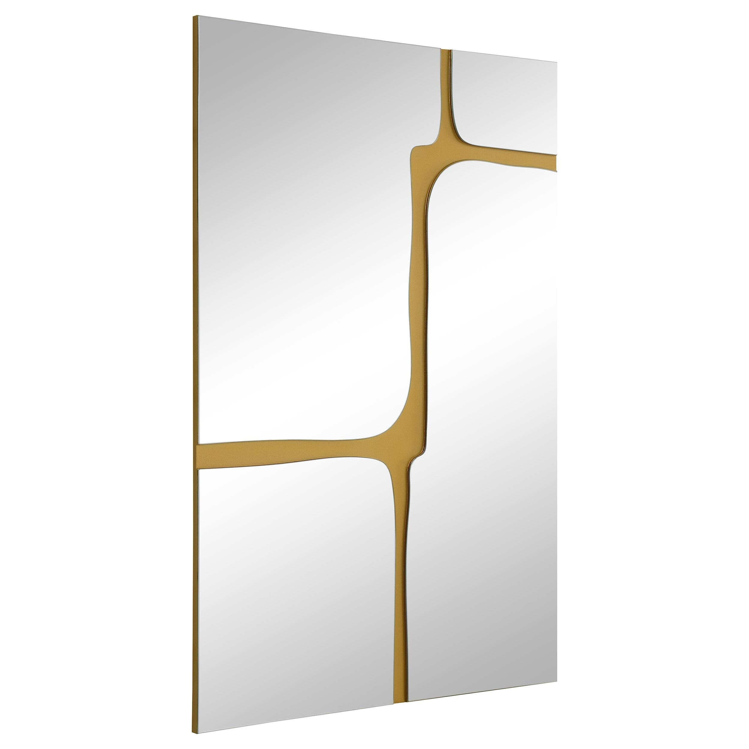 Kimberly ゴールド L Kimberly 32 X 47 Inch Kintsugi Style Wall Mirror Gold - Bed