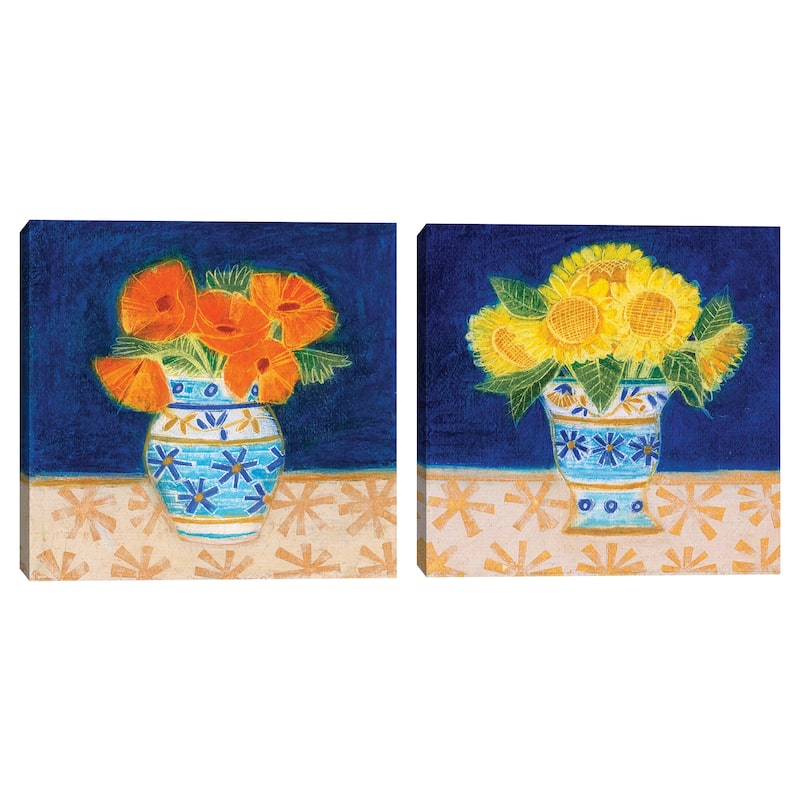 Mexican Poppies & Mexican Sunflowers by Maret Hensick Canvas Art Prints