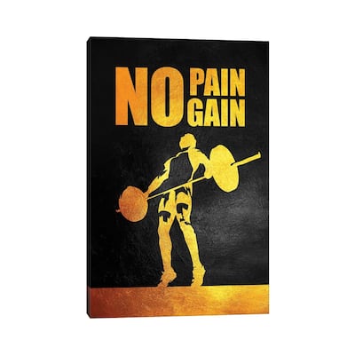 iCanvas "No Pain No Gain - Gym Edition" by Adrian Baldovino Canvas Print
