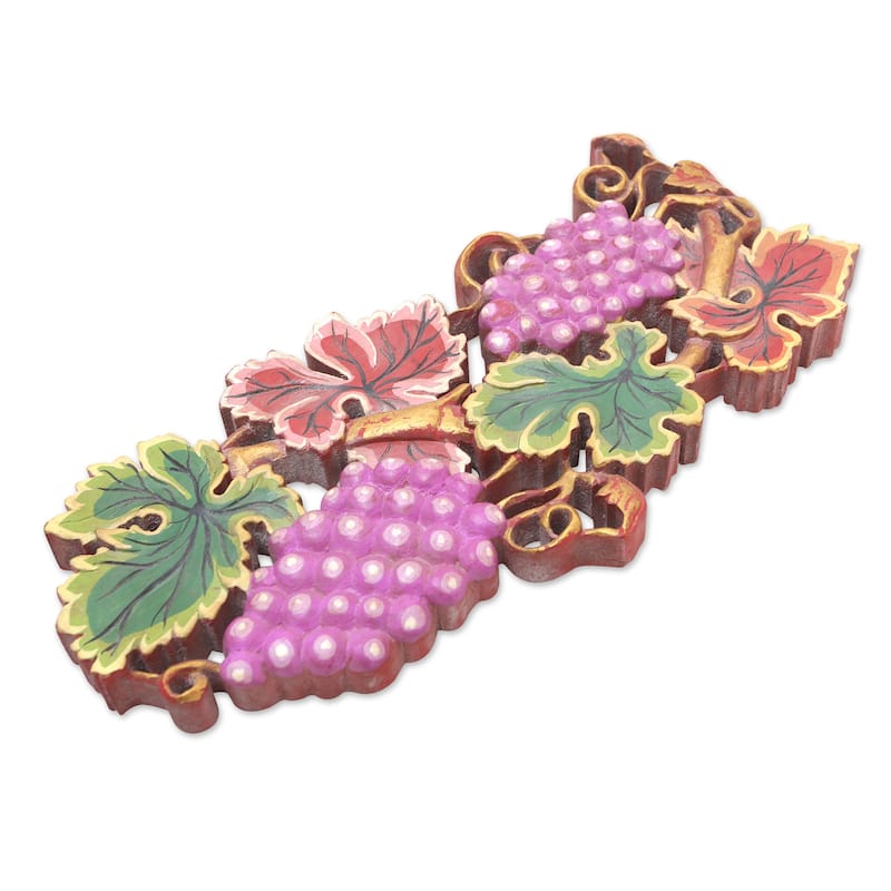 Novica Handmade Garden Of Viticulture Wood Relief Panel