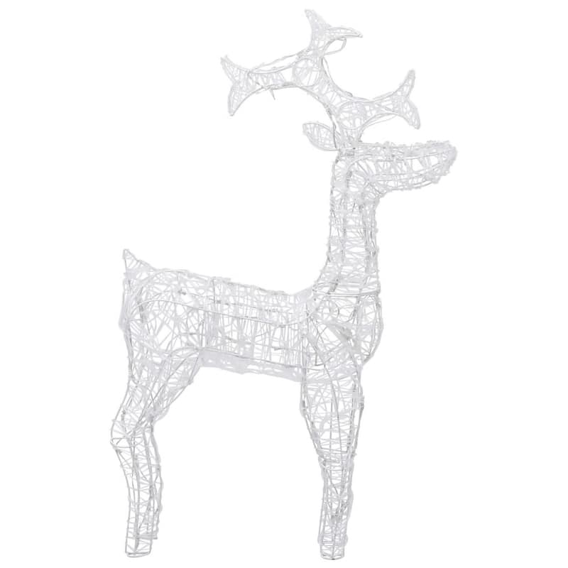 Outdoor Reindeer Christmas Decoration, 90 Cool White LEDs, Acrylic - Cool White
