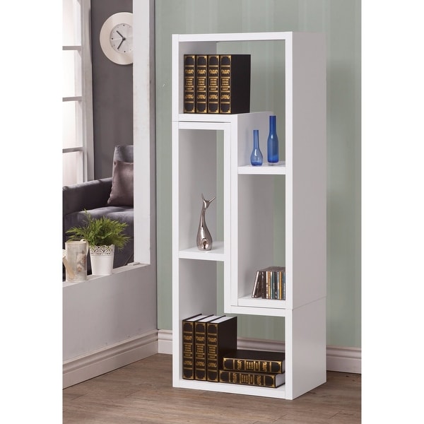 Hollow-Core TV Console and Bookcase Combination, White