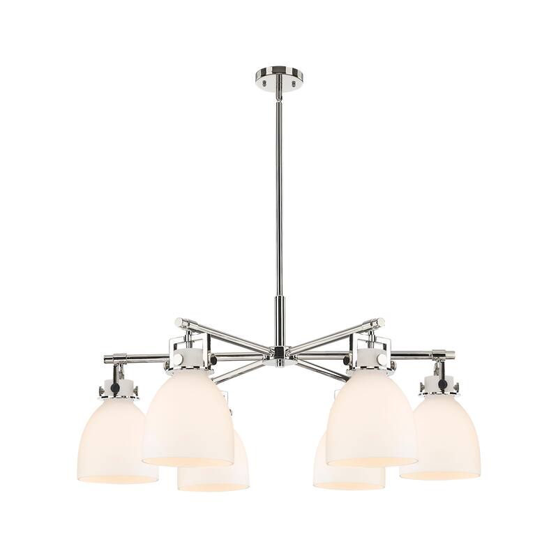 Innovations Lighting Downtown Urban - Newton Bell - 6 Light 26" Stem Hung Chandelier