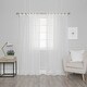 preview thumbnail 1 of 39, Aurora Home Textured Faux Linen Romantic Tie Top Curtain Panel Pair