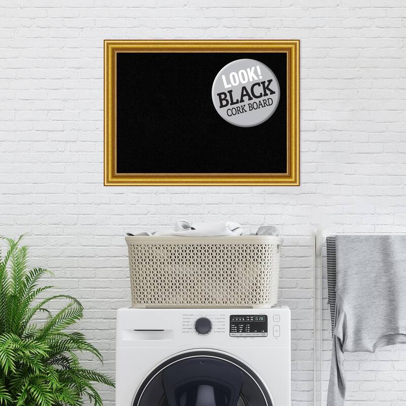 Framed Black Cork Board, Townhouse Gold