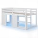preview thumbnail 1 of 18, Gymax Twin Size Loft Bed w/ LED Lights 2 Doors Underbed Space & White