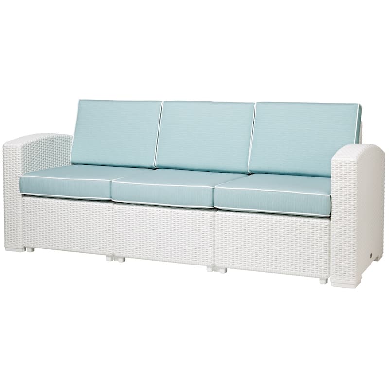 Magnolia Resin All-Weather Sofa with Cushions - White